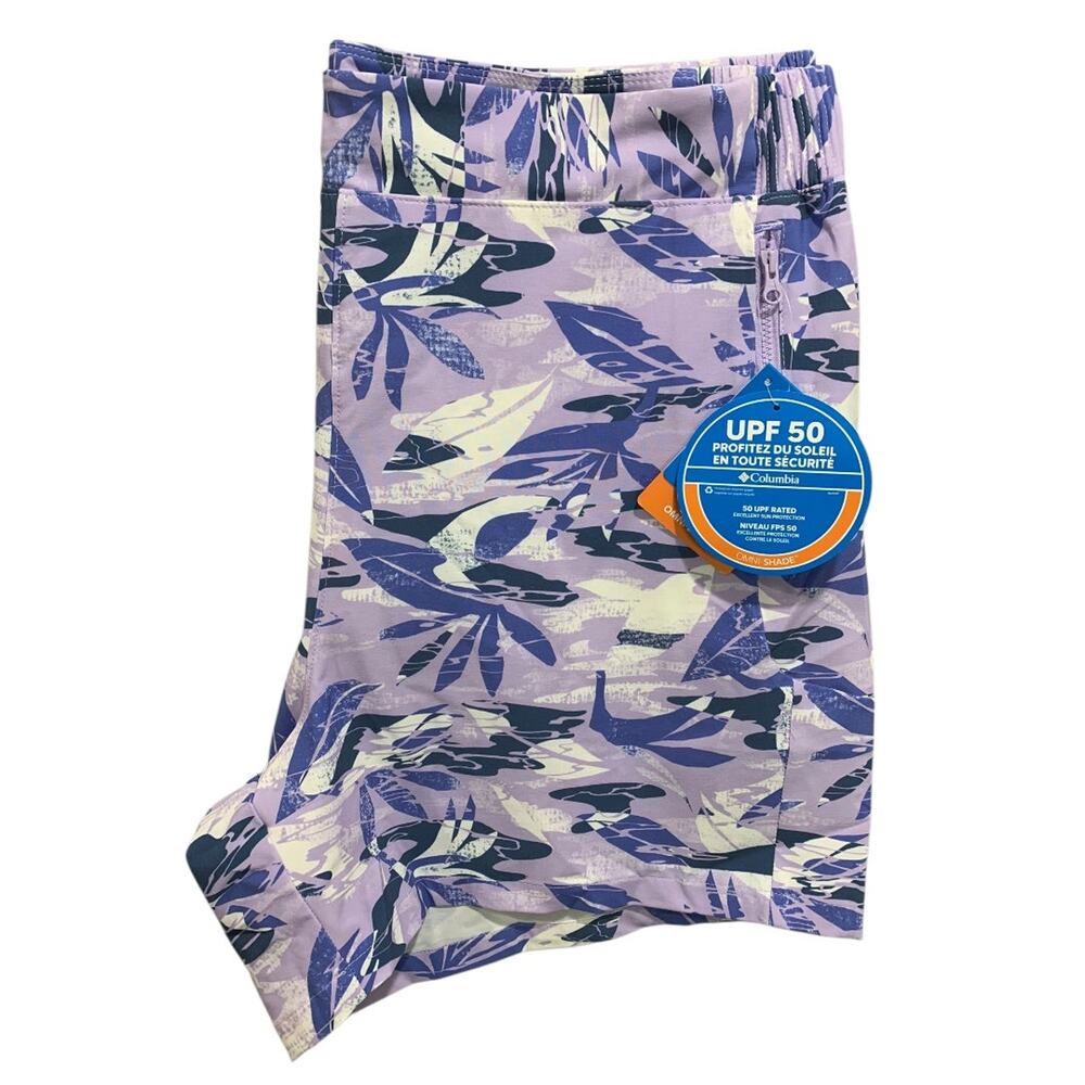 1X Columbia Womens New Tidal II Short Purple Tropical UPF 50